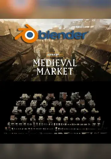 Kitbash3D – 中世纪集市（Blender格式）